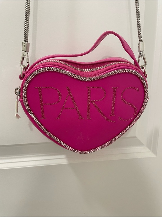 Paris Hilton Handbags - NWOT Paris Hilton Amour Rhinestone Heart Crossbody Bag Pink Y2K